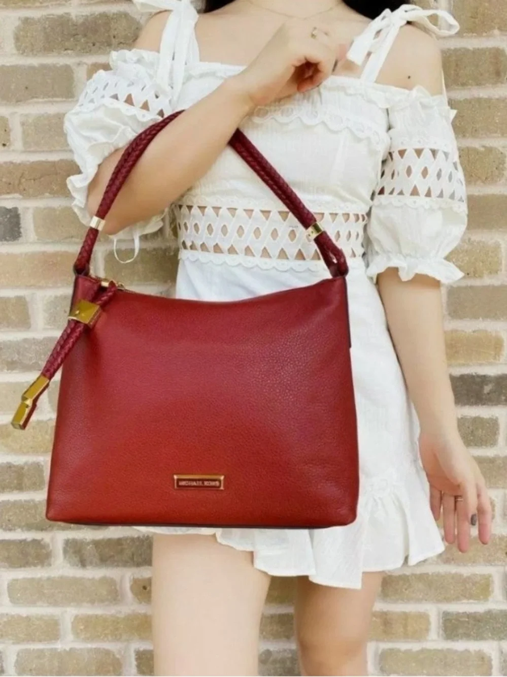 Michael Kors Lexington Taupe Large Shoulder Bag